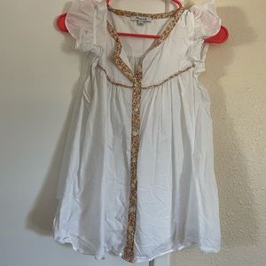 White Madewell Button-Up Short-sleeve Top -S